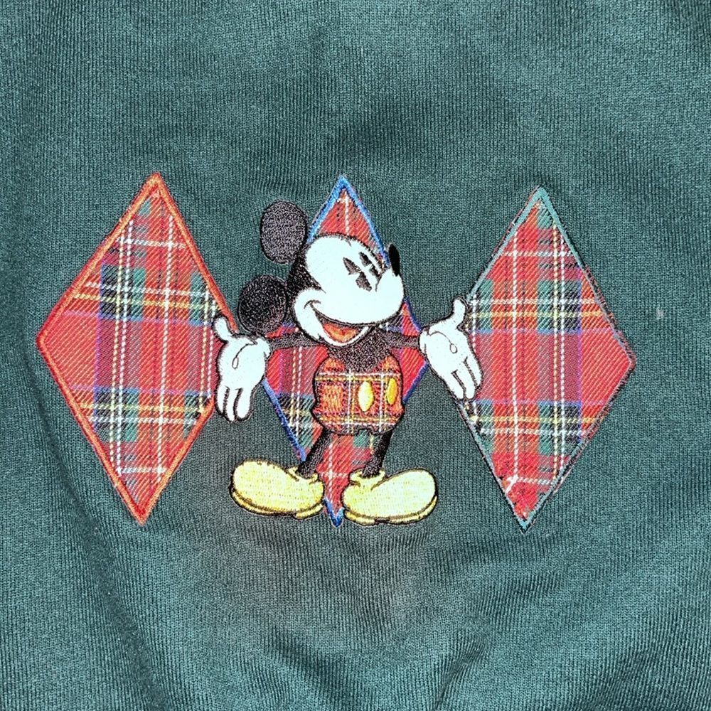 Disney Store Vintage thick tartan plaid Mickey Mouse Retro sweatshirt sweater 3X